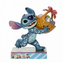 FIGURA STITCH (LILO & STITCH) RUNNING OFF WITH EASTER BASKET - ENESCO DISNEY TRADITIONS